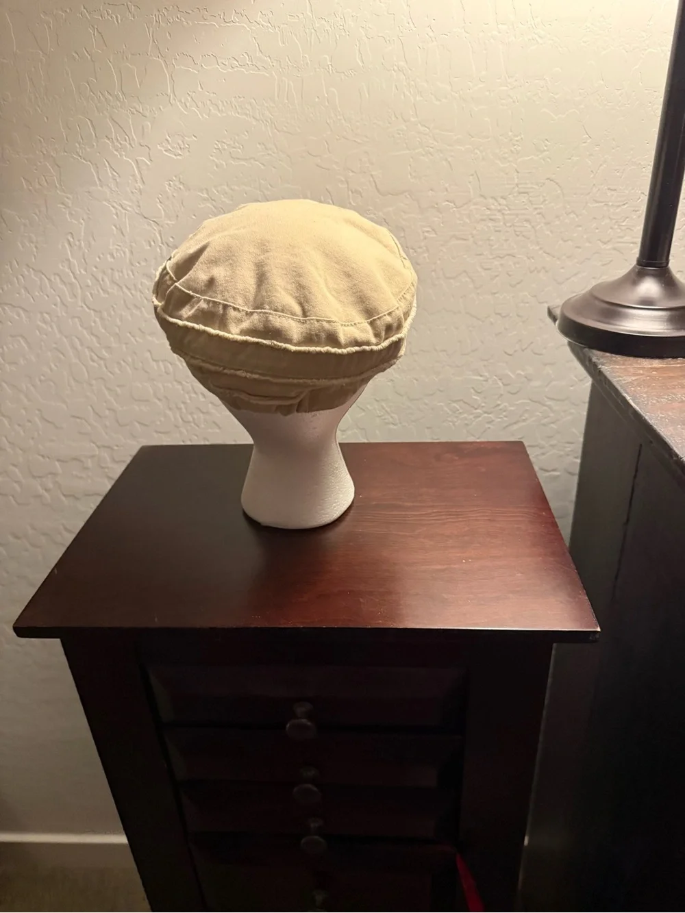 Beige Cotton Cadet Cap - Neutral Storage & Style Accessory